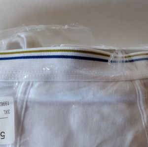 Strafford Essentials Men's Classic Fit 5 Pack White Briefs Underwear NWOT Sz 3X